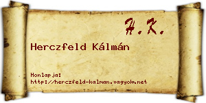 Herczfeld Kálmán névjegykártya
